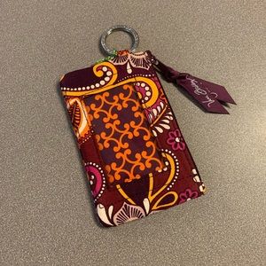 vera bradley zip ID case in safari sunset